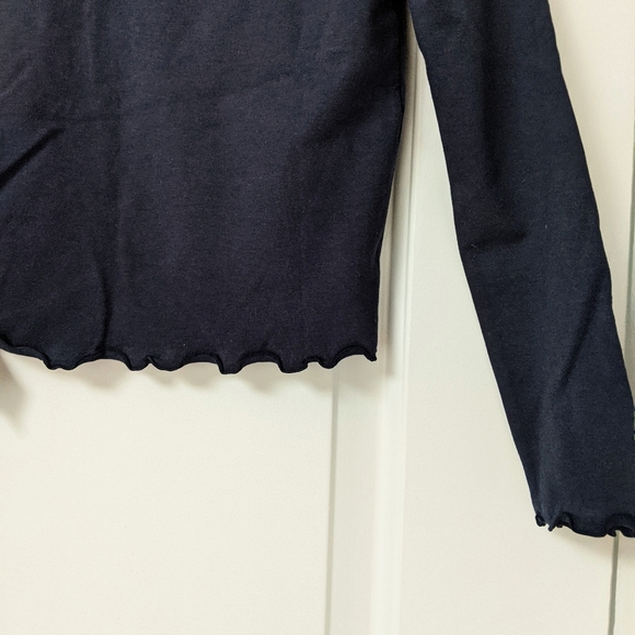 NWOT Girls Navy Scallop Crop Top - Picture 9 of 13